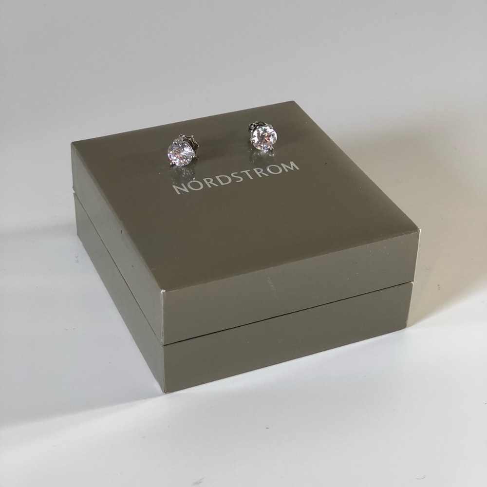 - 2ct tw Cubic Zirconia Platinum/Sterling Studs NWT